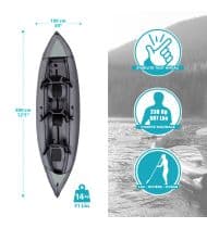 Kayak gonflable 201 - 2 à 3 places gris